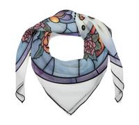 Jubonexis Pupazzo di neve tiene una grande rosa rosa donna sciarpa quadrata seta come la testa sciarpe fazzoletto sciarpa raso collo