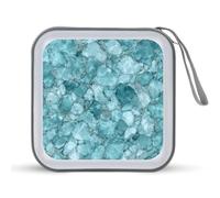 Jubonexis Quarzo turchese marmo CD caso DVD Storage Case Portable per auto casa viaggio