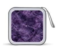 Jubonexis Quarzo Viola Scuro Marmo CD Caso DVD Storage Case Portatile per Auto Casa Viaggio