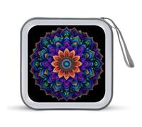 Jubonexis Radiant Mandala in colori neon CD DVD Custodia portatile per auto casa viaggio