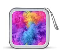 Jubonexis Rainbow Smoke Pattern CD Case DVD Storage Case Portable per auto casa viaggio
