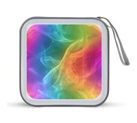 Jubonexis Rainbow Smoke Pattern Color CD Case DVD Storage Case Portatile per Auto Casa Viaggio