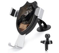 Jubonexis Raven on A Vintage Antico Book Car Phone Holder Mount Triangolo Clip Base Air Vent Cellulare Car Mount Accessori Automotive per 4-6 Pollici Cellulari Smartphone