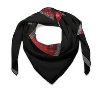 Jubonexis Red Coquette Bow con argento scintille donne sciarpa per capelli quadrata seta come sciarpa testa fazzoletto sciarpa raso collo