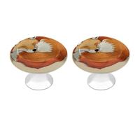 Jubonexis Red Fox - Pomelli rotondi a forma di cuore con viti, 2 pezzi, per cassetti, cassettiera, decorazione per armadio, casa, ufficio, cucina