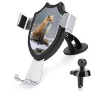 Jubonexis Red Fox Sits by The River - Supporto per telefono da auto, triangolare, con base a clip, accessorio per auto per smartphone da 4 a 6 pollici