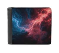 Jubonexis Red Lightning in The Sky - Portafoglio bifold in morbida pelle PU, portamonete, porta carte di credito, sottile, per uomini e donne