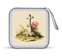 Jubonexis Retro Creepy Black Grave Flower Custodia CD DVD Storage Case Portatile per Auto Casa Viaggio