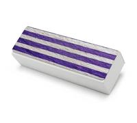 Jubonexis Righe bianche viola su carta strutturata custodia portatile per occhiali, custodia protettiva unisex sottile per occhiali da sole