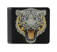 Jubonexis Roaring Tiger Futuristic Tech Aesthetics - Portafoglio bifold in morbida pelle PU, portamonete, porta carte di credito, sottile, per uomini e donne