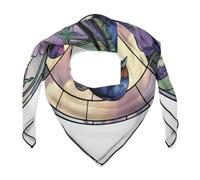 Jubonexis Rondine di vetro macchiato e viola viola sciarpa per capelli da donna sciarpa quadrata seta come sciarpa per la testa fazzoletto sciarpa in raso