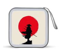 Jubonexis Samurai Red Sun Minimalist CD Case DVD Storage Case Portatile per Auto Casa Viaggio