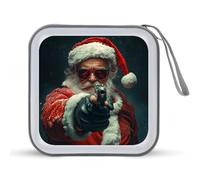 Jubonexis Santa Claus Spy CD Case DVD Storage Case Portatile per Auto Casa Viaggio