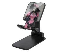 Jubonexis Scheletro che indossa abito rosa mantello nero supporto per telefono cellulare pieghevole regolabile supporto per scrivania