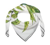 Jubonexis Sciarpa per capelli da donna con pianta verde felce quadrata come sciarpa da testa fazzoletto sciarpa in raso