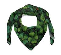 Jubonexis Sciarpa quadrata per capelli da donna con trifogli e farfalle, sciarpa quadrata in seta come foulard, sciarpa in raso