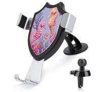 Jubonexis Seahorses - Supporto per telefono da auto, con base a clip triangolare, supporto per bocchette dell'aria e per auto, accessori per cellulari da 4 a 6 pollici