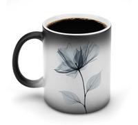 Jubonexis Semplice fiore a raggi X che cambia colore tazze che cambiano calore tazza da caffè in ceramica novità divertente tazza da tè acqua 325 ml