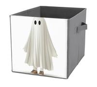 Jubonexis Semplice stile cartone animato bianco fantasma cubo portaoggetti cubi cubi portaoggetti pieghevoli decorativi in tessuto cestini portaoggetti organizer per la casa con manici per scaffali
