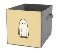 Jubonexis Semplici contenitori cubici a forma di fantasma in stile cartone animato, pieghevoli, decorativi, in tessuto, per la casa, con manici, per scaffali, armadi, 27 x 27 cm
