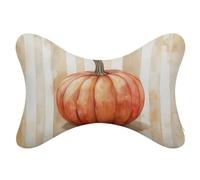 Jubonexis Set di 2 cuscini da collo per auto, motivo: zucca, acquerello, da viaggio, poggiatesta, cuscino in osso per seggiolino auto
