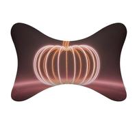 Jubonexis Set di 2 cuscini per collo auto, a forma di zucca, da viaggio, poggiatesta, cuscino in osso per seggiolino auto