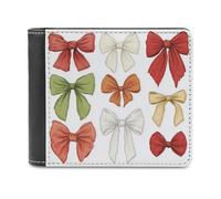 Jubonexis Set di fiocchi colorati in morbida pelle PU a due pieghe, portamonete, porta carte di credito, sottile, per uomini e donne