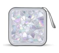 Jubonexis Shattered Mirror Ice Texture Custodia CD DVD Custodia Portatile per Auto Casa Viaggio