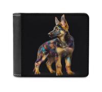 Jubonexis Sheppard - Portafoglio pieghevole in morbida pelle PU con cucciolo di Sheppard, portamonete, porta carte di credito, sottile, per uomini e donne