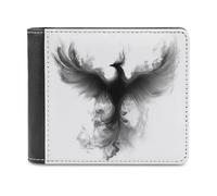 Jubonexis Silhouette of A Phoenix - Portafoglio bifold in morbida pelle PU, portamonete, porta carte di credito, sottile, per uomini e donne