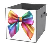 Jubonexis Simpatici contenitori colorati a forma di cubo, cubi portaoggetti pieghevoli decorativi in tessuto, organizer per la casa, con manici per scaffali, armadi, 27 x 27 cm