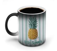 Jubonexis Simpatico ananas Hello Summer Tazze che cambiano colore tazza in ceramica cambia calore tazza da caffè novità divertente tazza da tè acqua 325 ml
