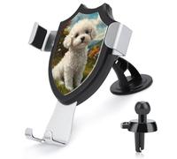 Jubonexis Simpatico cane bianco sul prato supporto per telefono auto supporto triangolo clip base per bocchetta dell'aria supporto per telefono cellulare accessori automobilistici per smartphone