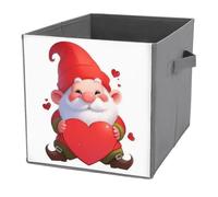 Jubonexis Simpatico cubi portaoggetti a forma di gnomo in stile cartone animato, cubi/cubi/cubi/cubi/cubi/contenitori, pieghevoli, decorativi, in tessuto, organizer per la casa, con manici, per