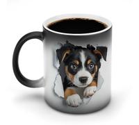 Jubonexis Simpatico cucciolo che sbircia fuori da un buco che cambia colore tazze in ceramica che cambia calore tazza da caffè novità divertente tazza da tè acqua 325 ml