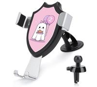 Jubonexis Simpatico fantasma fiocco rosa che tiene il supporto per telefono da auto a triangolo con base a clip per bocchetta dell'aria supporto per telefono cellulare accessori automobilistici per