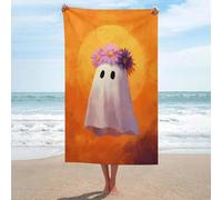 Jubonexis Simpatico fantasma galleggiante indossando lavanda margherita corona telo mare asciugamano da spiaggia in microfibra senza sabbia grandi asciugamani doccia multiuso assorbente per bagno