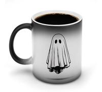 Jubonexis Simpatico fantasma galleggiante semplice cambiamento di colore tazze che cambiano il calore tazza in ceramica tazza da caffè novità divertente tazza da tè acqua 325 ml