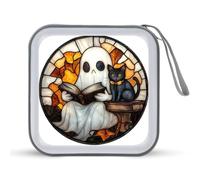 Jubonexis Simpatico fantasma libro di lettura gatto nero CD DVD custodia portatile per auto casa viaggio