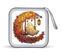 Jubonexis Simpatico fantasma su un'altalena Crescent Moon Custodia CD DVD Custodia Portatile per Auto Casa Viaggio
