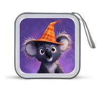 Jubonexis Simpatico Koala che indossa cappello da strega arancione custodia CD DVD custodia portatile per auto casa viaggio