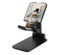 Jubonexis Simpatico pupazzo di neve su un ceppo d'albero vintage supporto per telefono cellulare pieghevole regolabile per scrivania