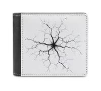 Jubonexis Simple Cracks - Portafoglio bifold in morbida pelle PU, portamonete, porta carte di credito, sottile, per uomini e donne