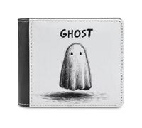 Jubonexis Simple Doodle of Ghost - Portafoglio bifold in morbida pelle PU, portamonete, porta carte di credito, sottile, per uomini e donne