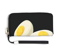 Jubonexis Simple Eggs - Portafoglio lungo in pelle PU, portamonete e carte di credito, per donne e uomini