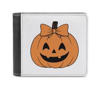 Jubonexis Simplistic Jack-o'-Lantern Pumpkin - Portafoglio bifold in morbida pelle PU, portamonete, porta carte di credito, sottile, per uomini e donne