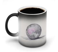 Jubonexis Singola palla da discoteca cambia colore tazze in ceramica cambia calore tazza da caffè novità divertente tazza da tè acqua 325 ml