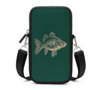 Jubonexis Singolo Pesce su Deep Green Crossbody Borsa Smartphone Sacchetto Del Telefono Mobile Con Cinghia Regolabile