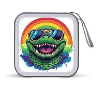 Jubonexis Smiling Alligator Head CD Case DVD Storage Case Portatile per Auto Casa Viaggio