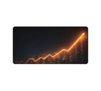 Jubonexis Sottomano minimale astratto con linee luminose che si alzano per computer portatile, 60 x 30 cm, tappetino da scrivania antiscivolo con bordo cucito per lavoro, gioco, ufficio, casa